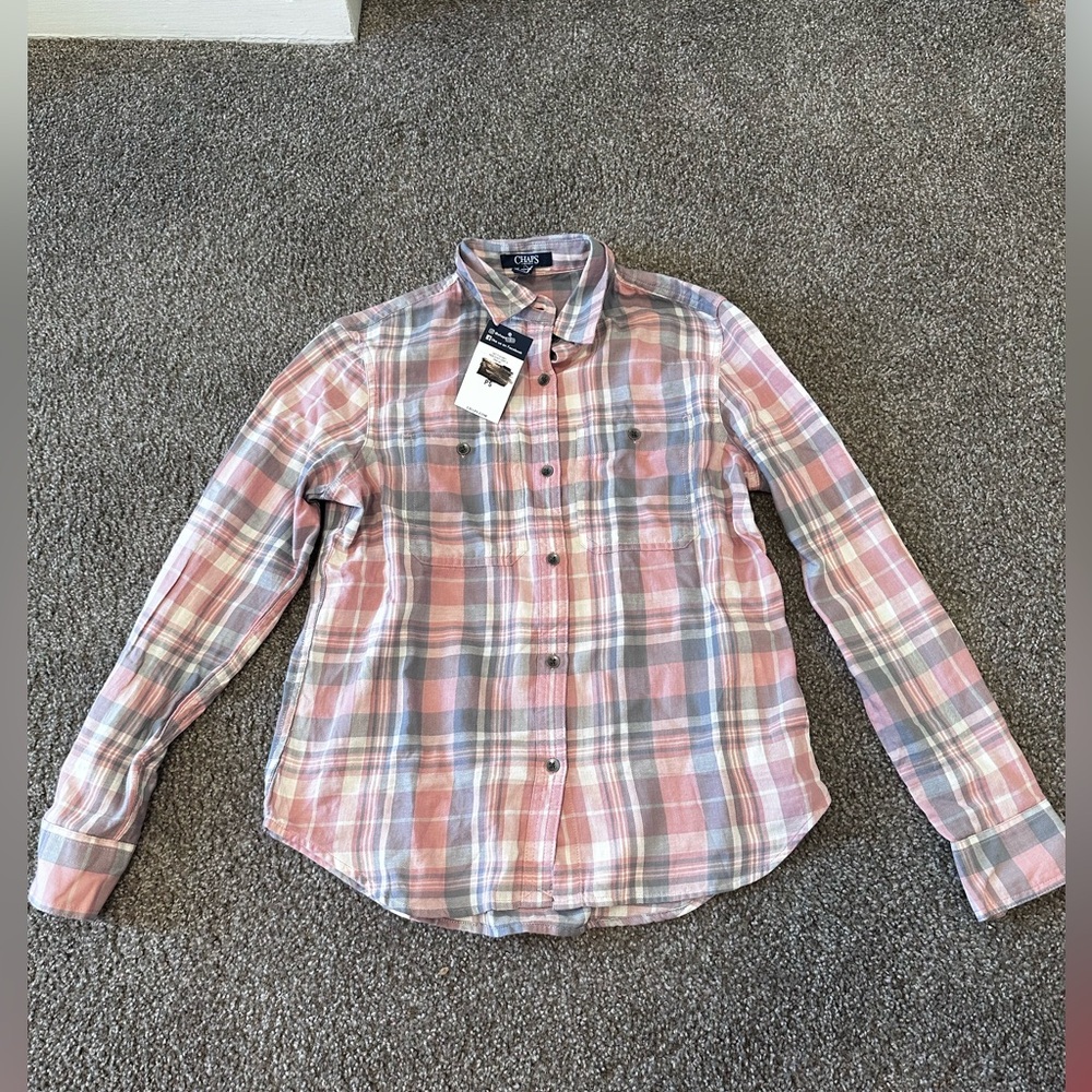 Chaps Women’s Long Sleeve Flannel Shirt Size Petite Small